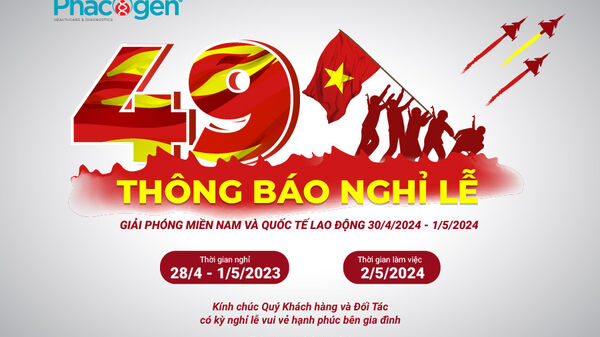 THÔNG BÁO LỊCH NGHỈ LỄ 30/4 - 1/5